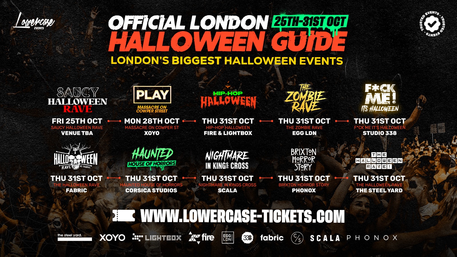 LONDON HALLOWEEN GUIDE 2024 – LOWERCASE EVENTS – THE BIGGEST HALLOWEEN EVENTS IN THE UK