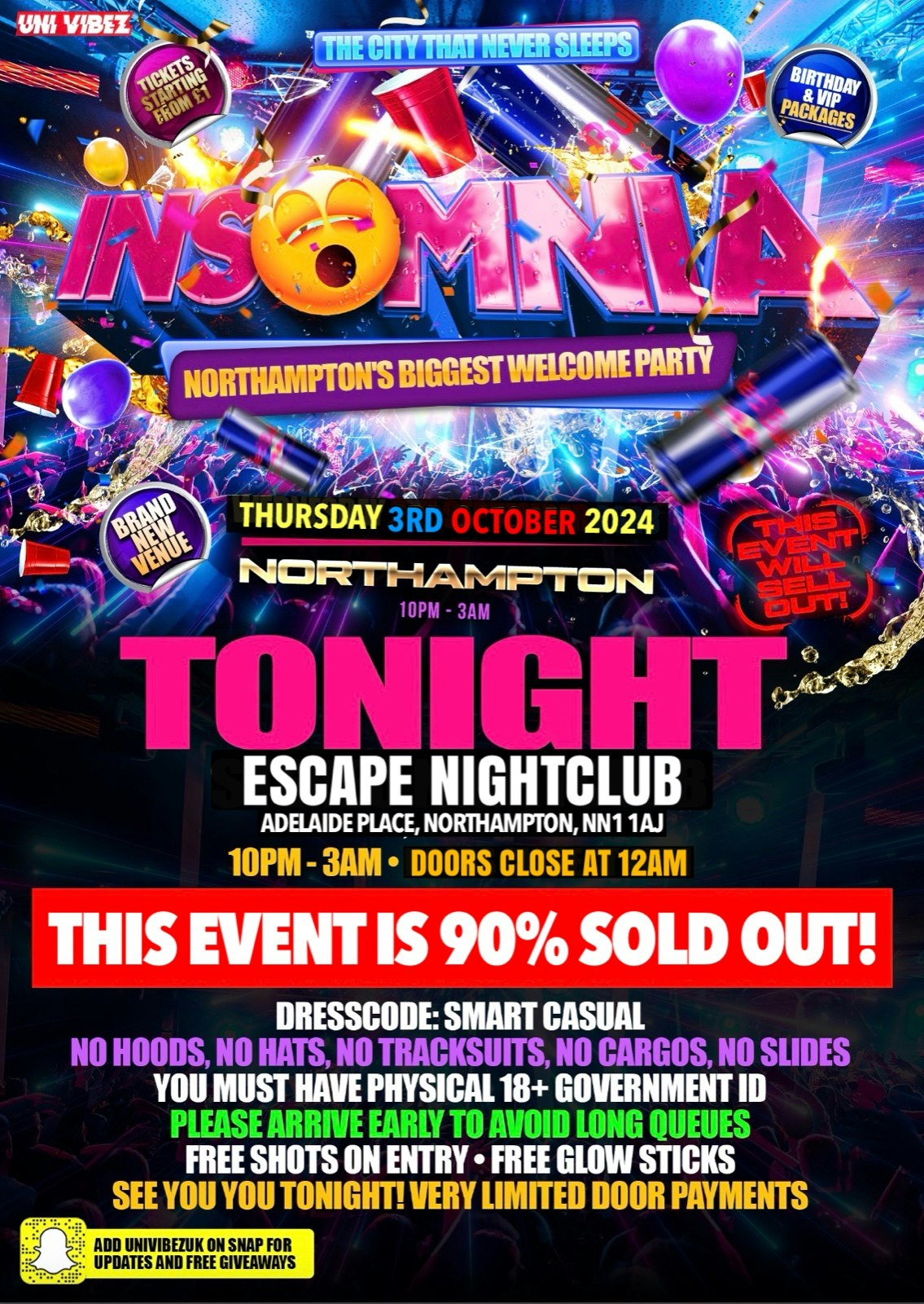 INSOMNIA NN2 – Northampton’s Official Welcome Party! – TONIGHT