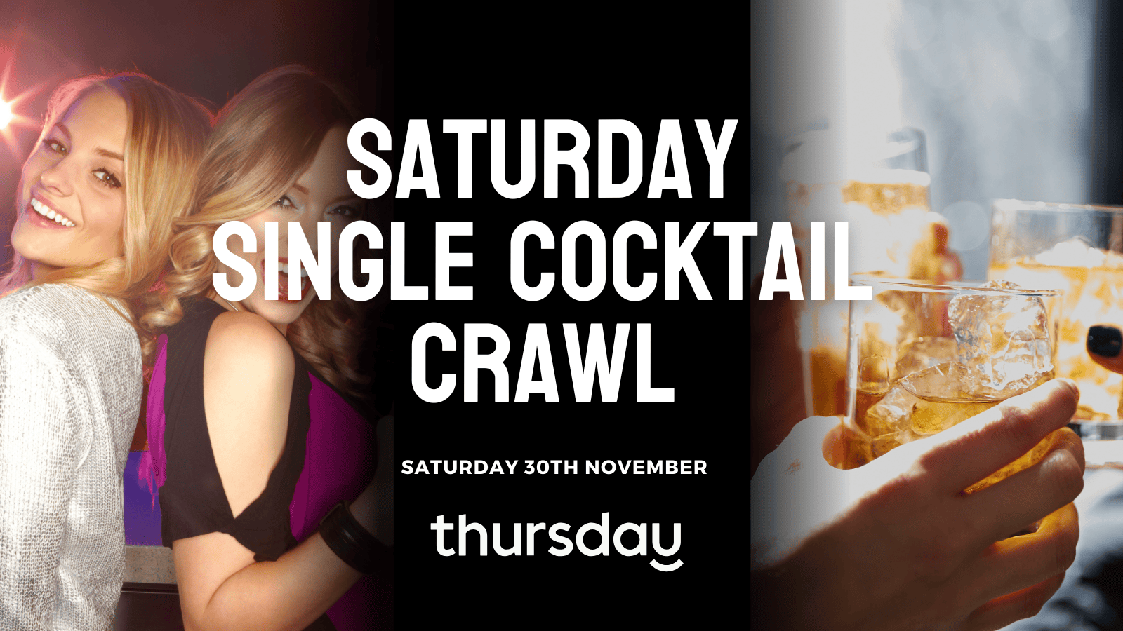 Saturday | Single Cocktail Crawl & Afterparty | 4x venues