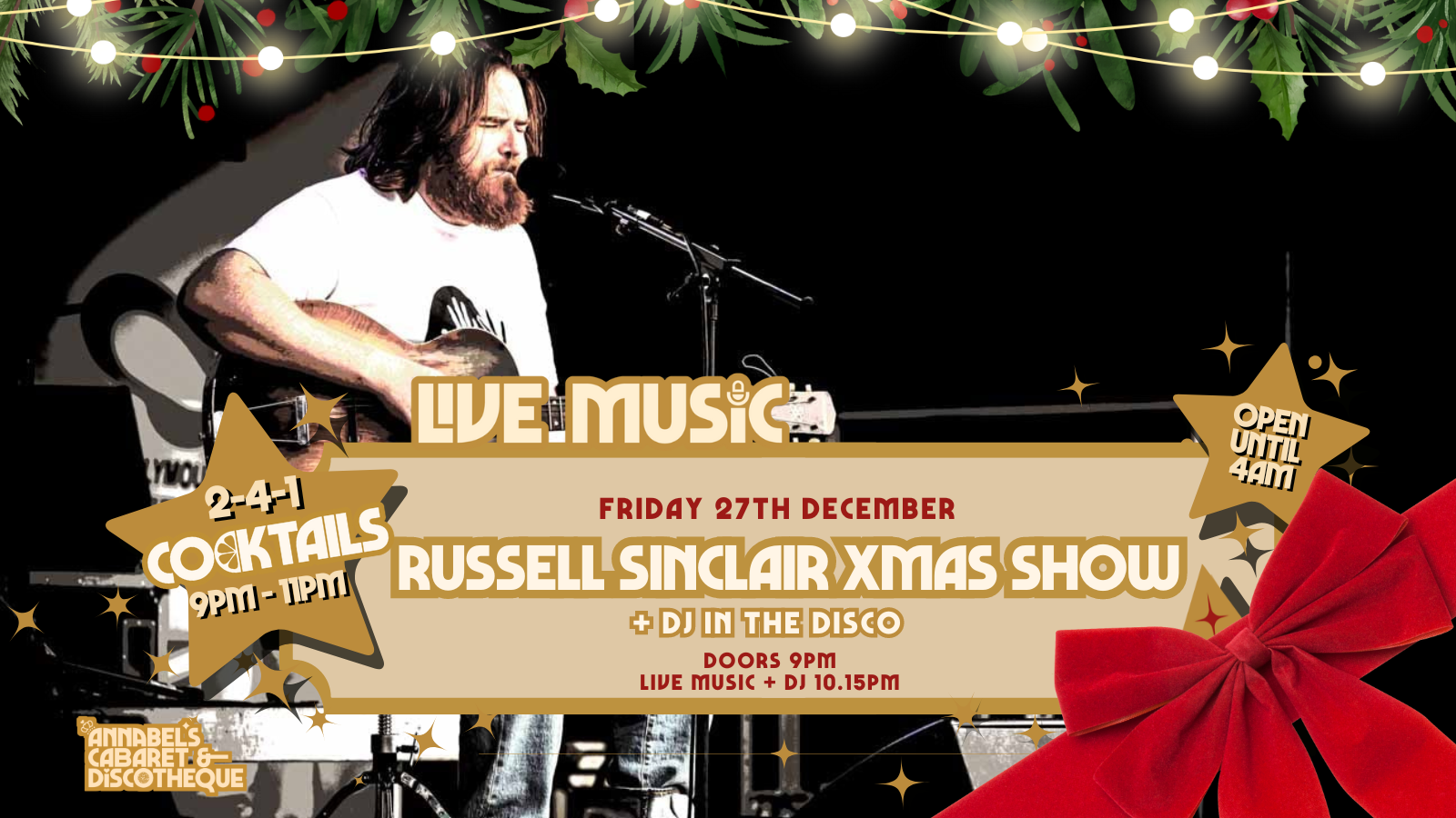 Live Music: RUSSELL SINCLAIR  // Annabel’s Cabaret & Discotheque