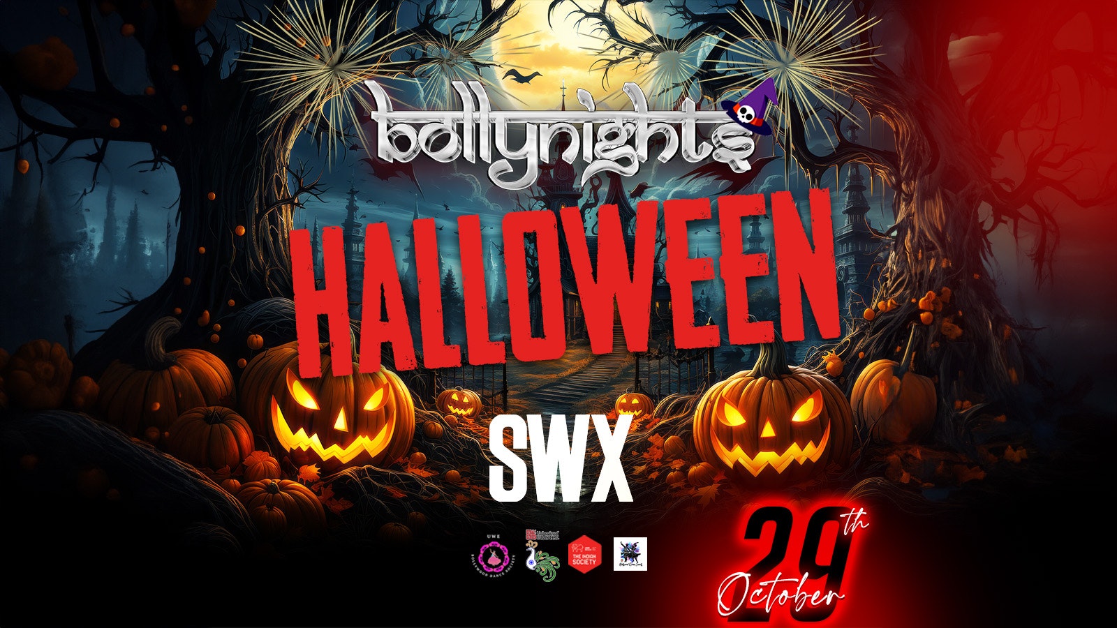 Bollynights Bristol –  Halloween Party 🎃  | Tuesday 29th October | SWX