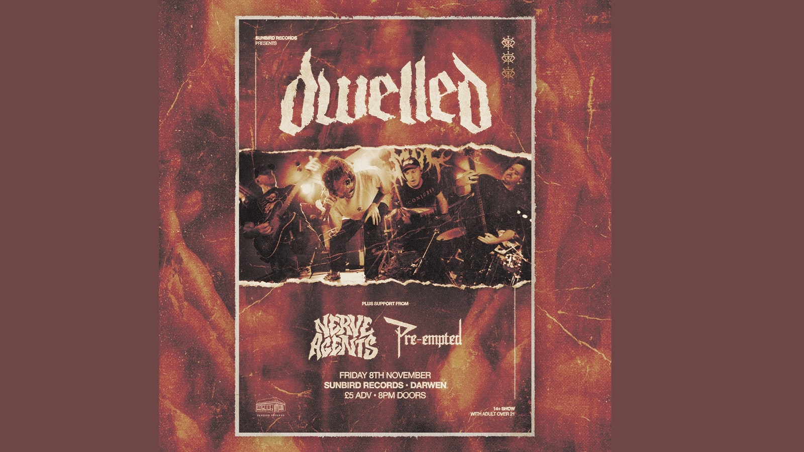 Dwelled + Covert + Pre-Empted – Friday 08th November 2024 | Sunbird Records, Darwen