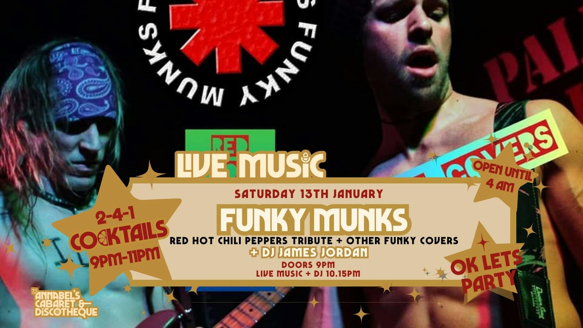 Red Hot Chili Peppers Tribute Band: FUNKY MUNKS // Annabel’s Cabaret & Discotheque