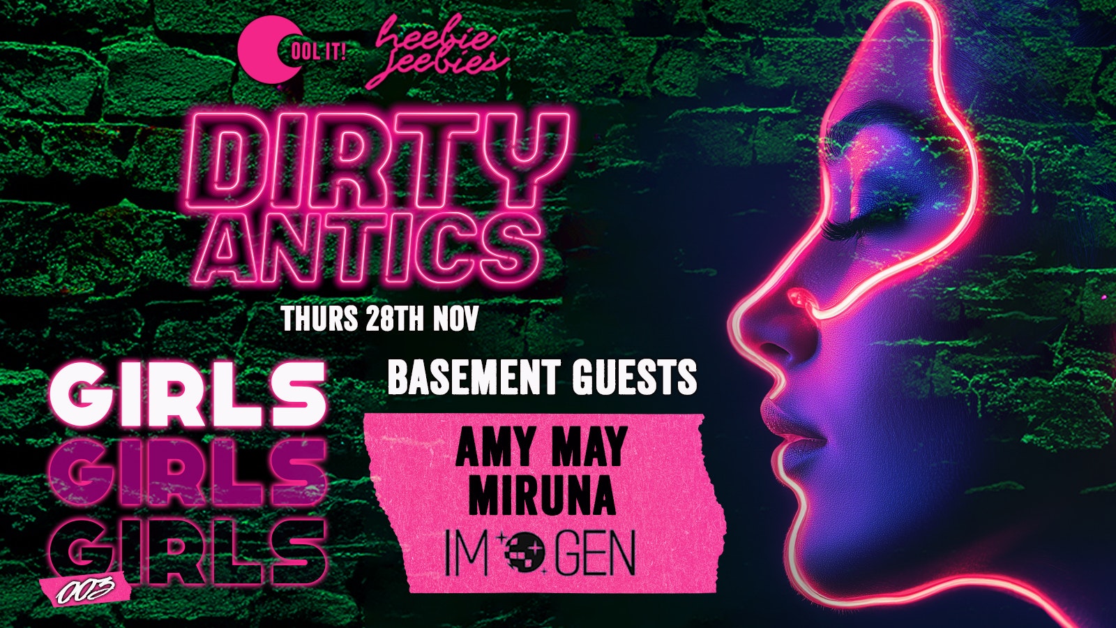 Dirty Antics Thursdays presents GIRLSGIRLSGIRLS 003 – £3.50 Doubles All Night