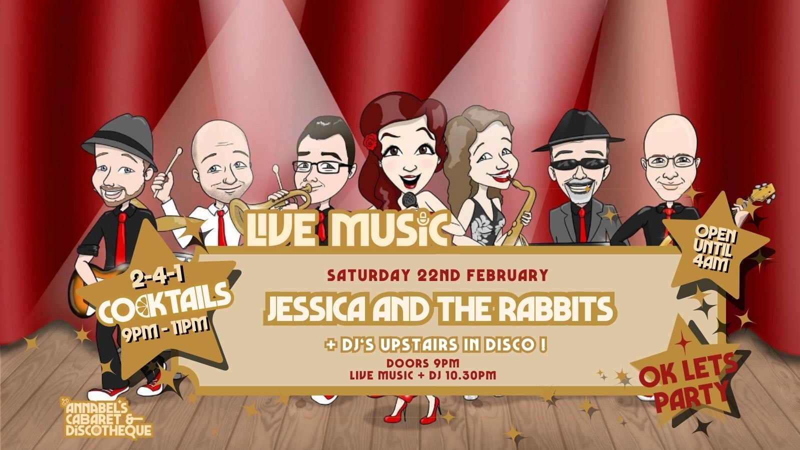 Live Music: JESSICA & THE RABBITS // Annabel’s Cabaret & Discotheque