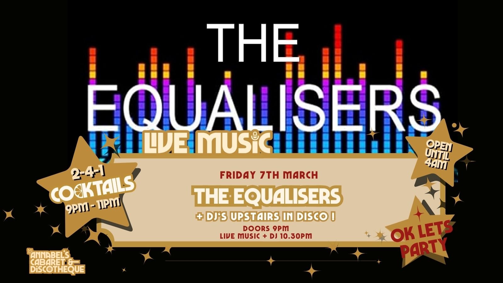 Live Music: THE EQUALISERS// Annabel’s Cabaret & Discotheque