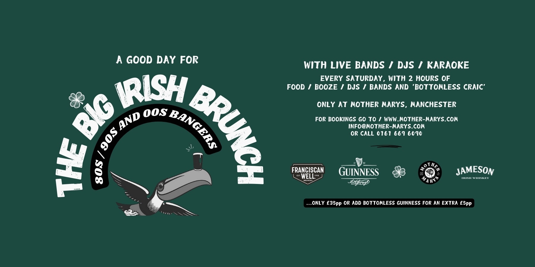 THE BIG IRISH BRUNCH // EVERY SATURDAY