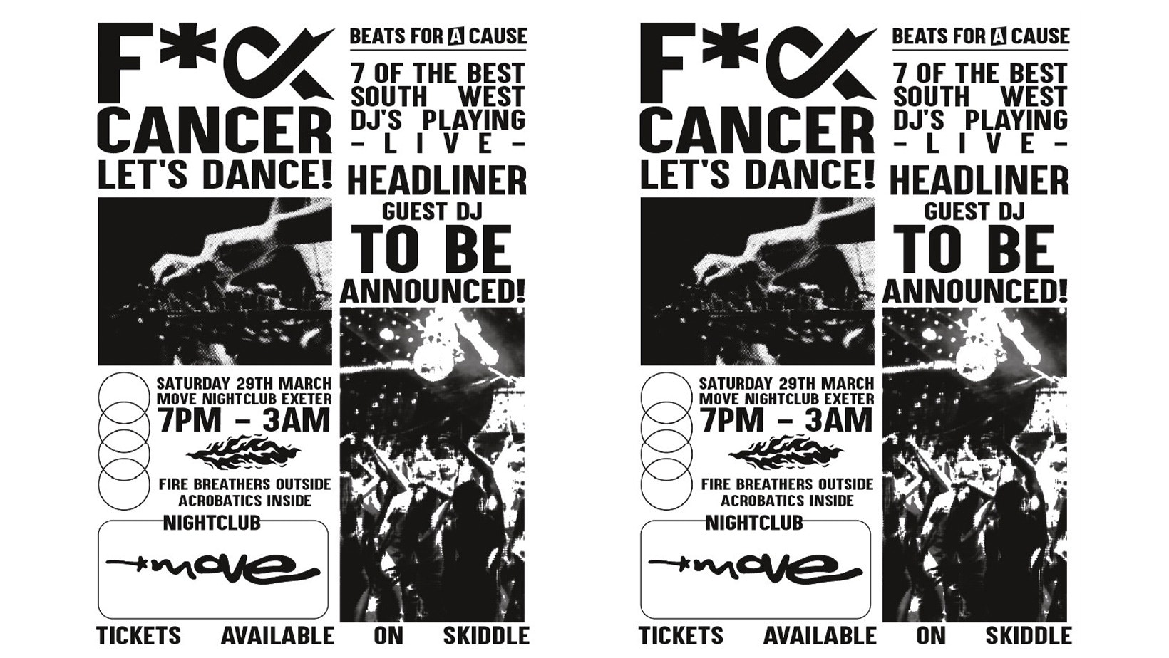 F@CK CANCER LET’S DANCE – HOUSE & DNB – SAT 29 MARCH – MOVE – EXETER