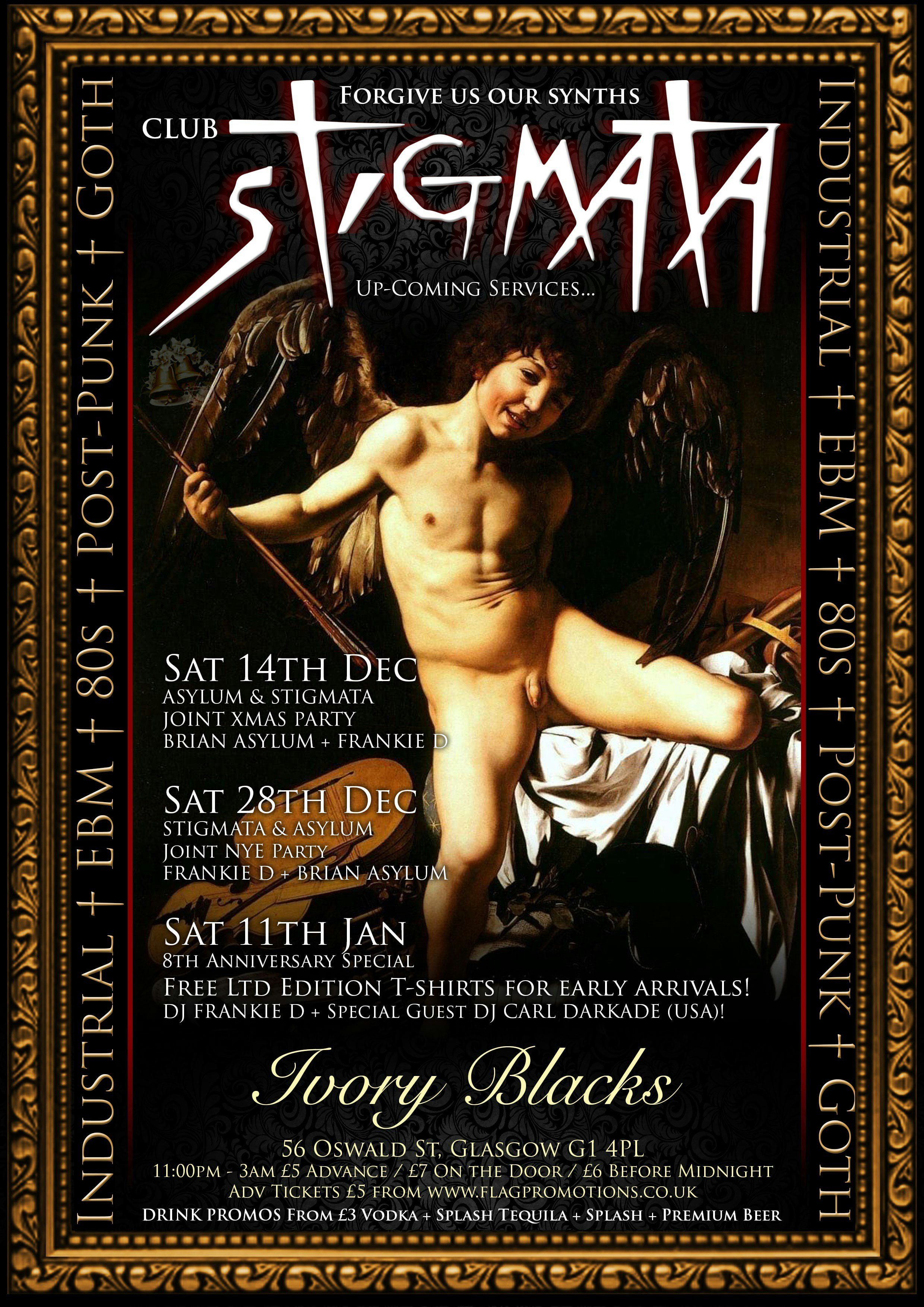 CLUB STIGMATA + ASYLUM XMAS PARTY with Dj’s FRANKIE D + BRIAN ASYLUM