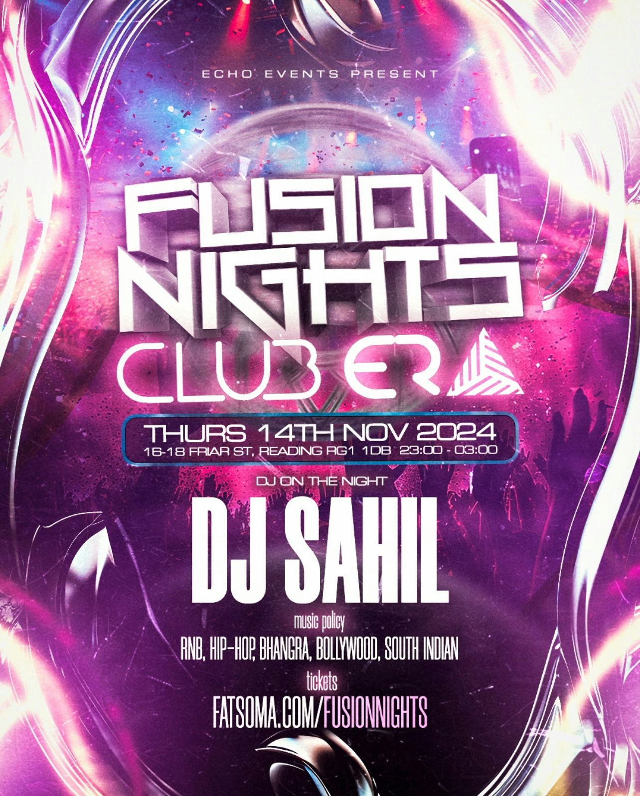 Fusion Nights, Reading – BOOTHS & 6 TICKET PACKAGES