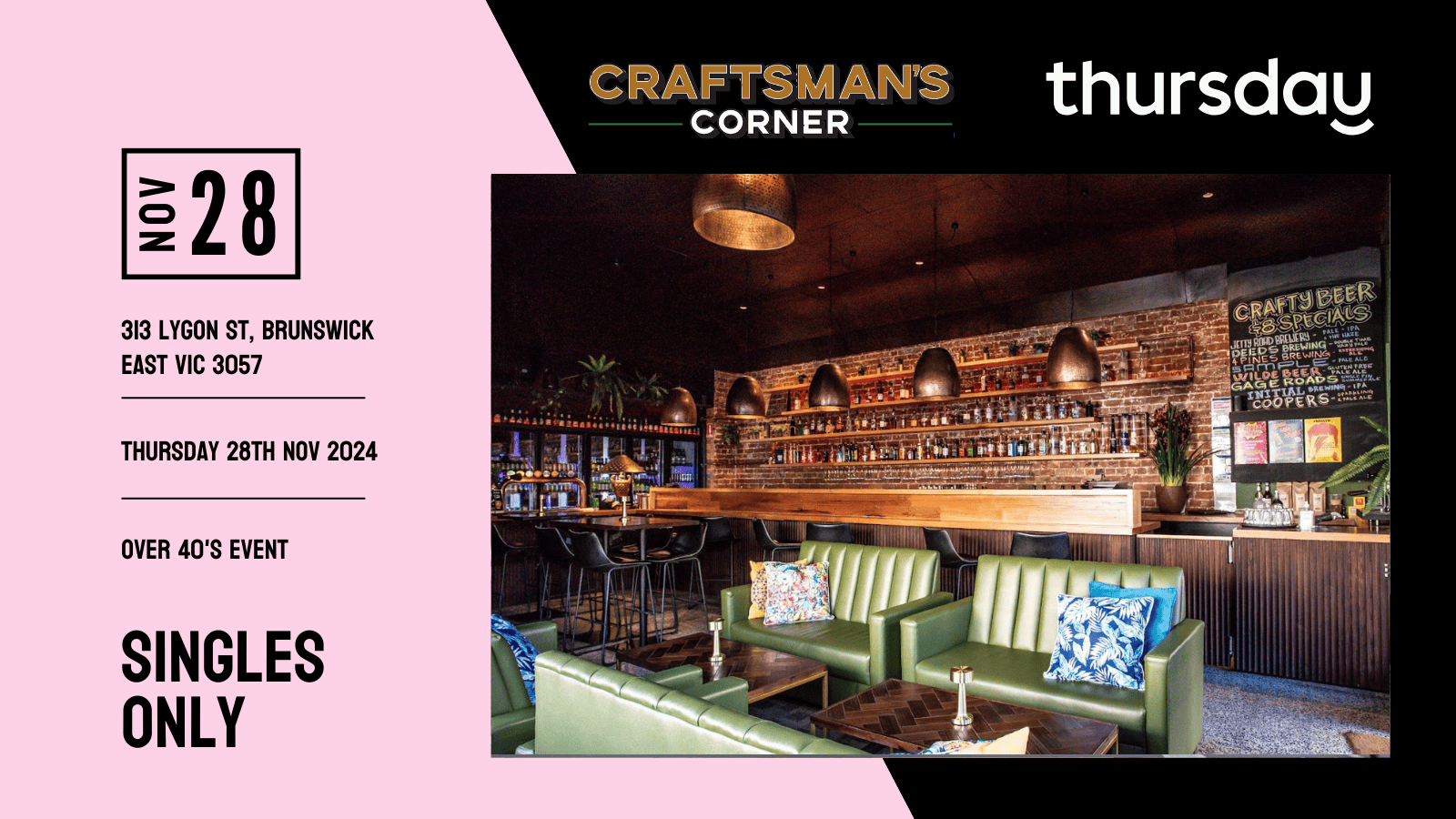 Thursday | The Craftsman’s Corner (Over 40s) | Melbourne