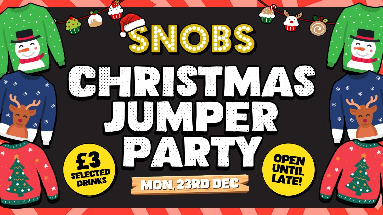 CHRISTMAS JUMPER FREE PARTY – 23rd Dec