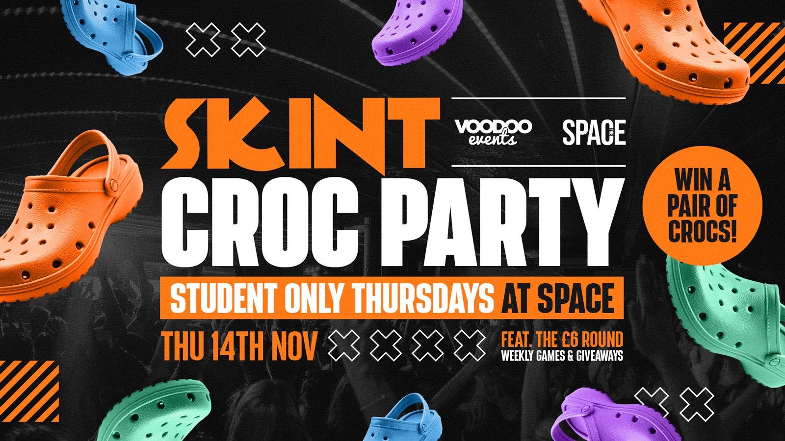 Skint Thursdays – Croc Party *FREE ENTRY IN CROCS!* at Space Leeds 14th November