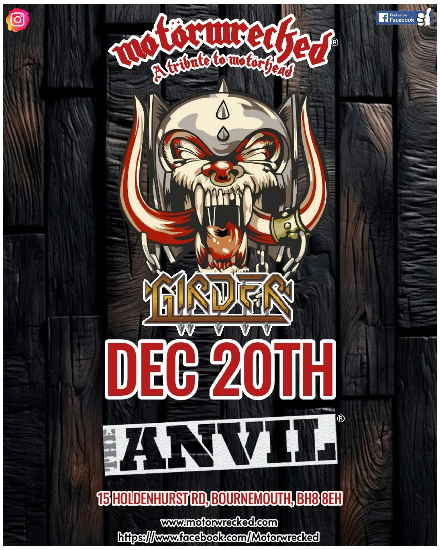 Motorwrecked – UK’s number 1 tribute to Motorhead / girder