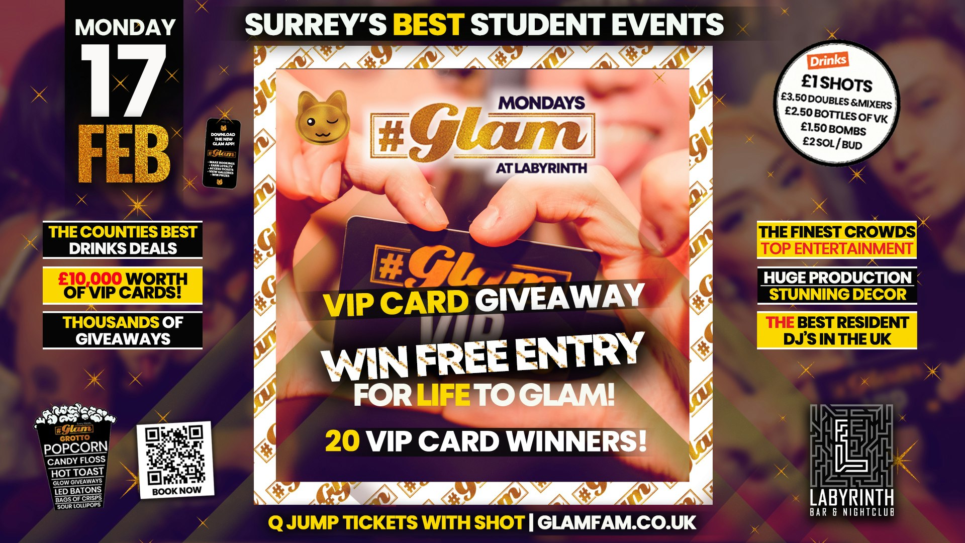 Glam – 🤩 VIP CARD GIVEAWAY 🤩  | Monday at Labs 😻