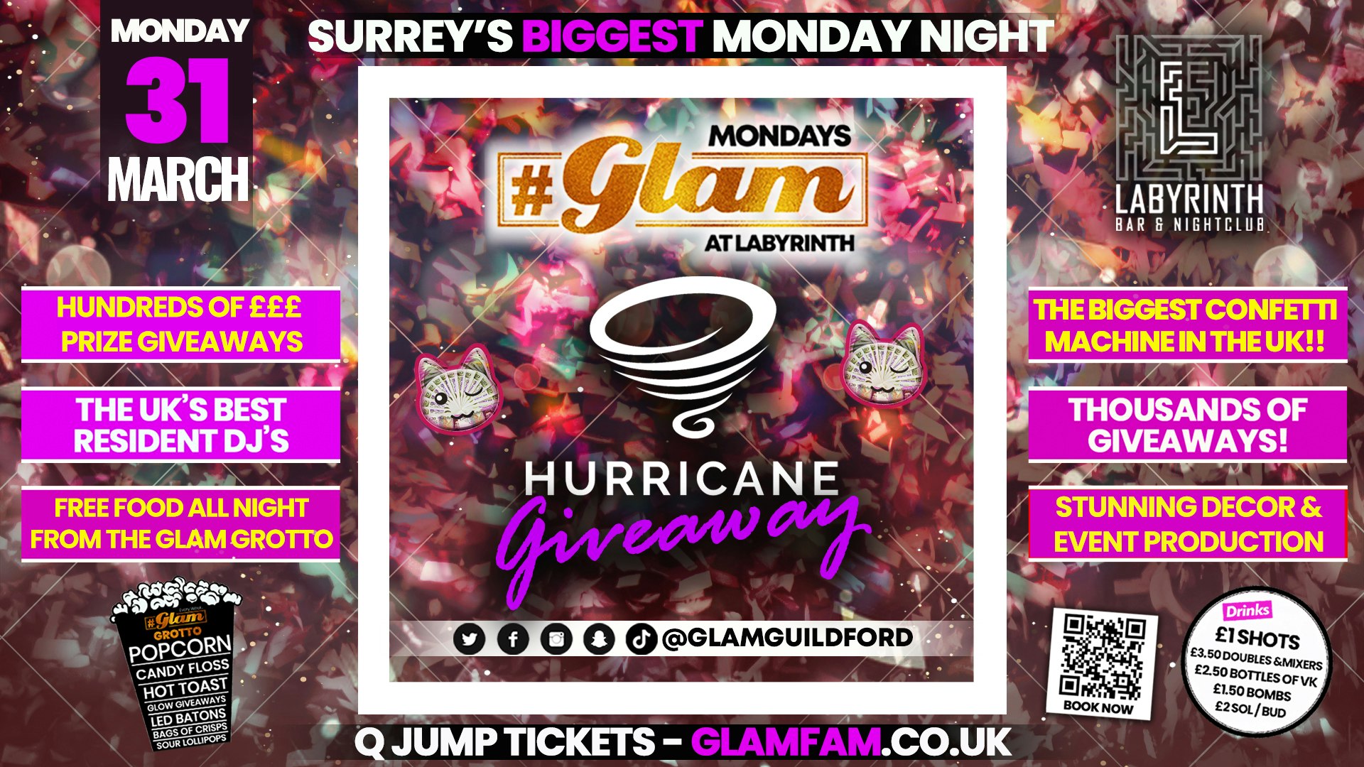 Glam – 🎉﻿🌎THE BIGGEST CONFETTI MACHINE IN THE UK!! 🎊 | Monday at Labs 😻