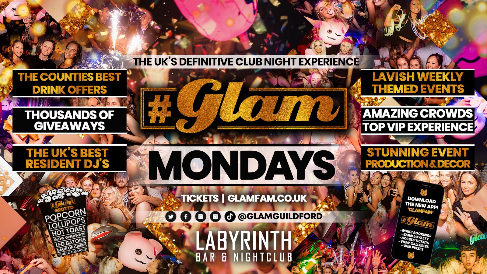 Glam – Surrey’s Biggest Monday Night ❤️‍🔥 Mondays at Labs 😻