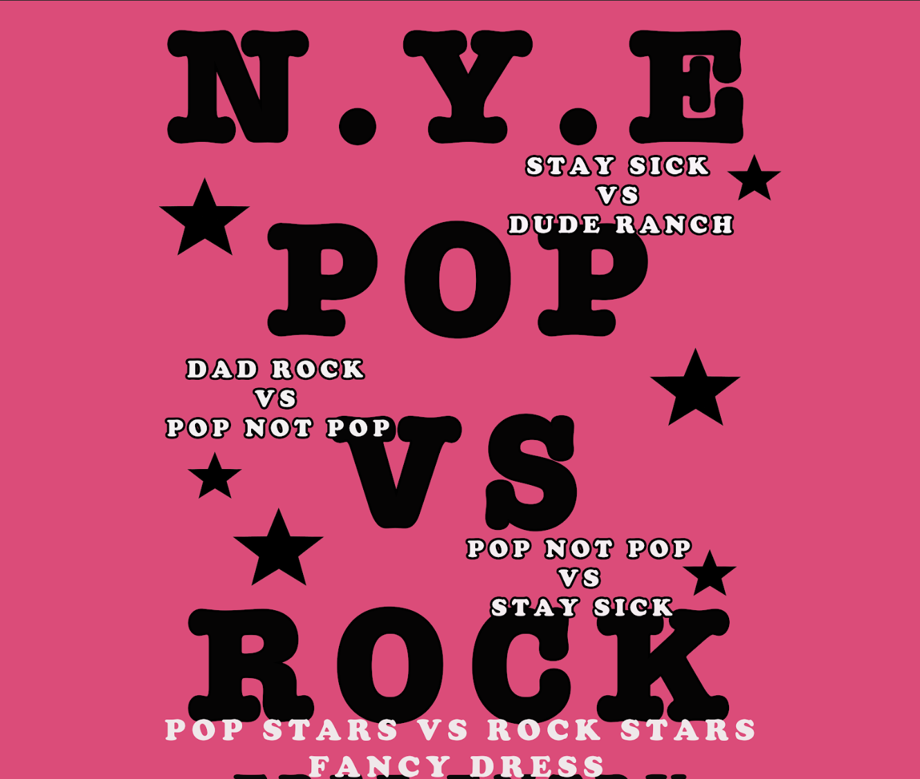 NYE – POP vs ROCK