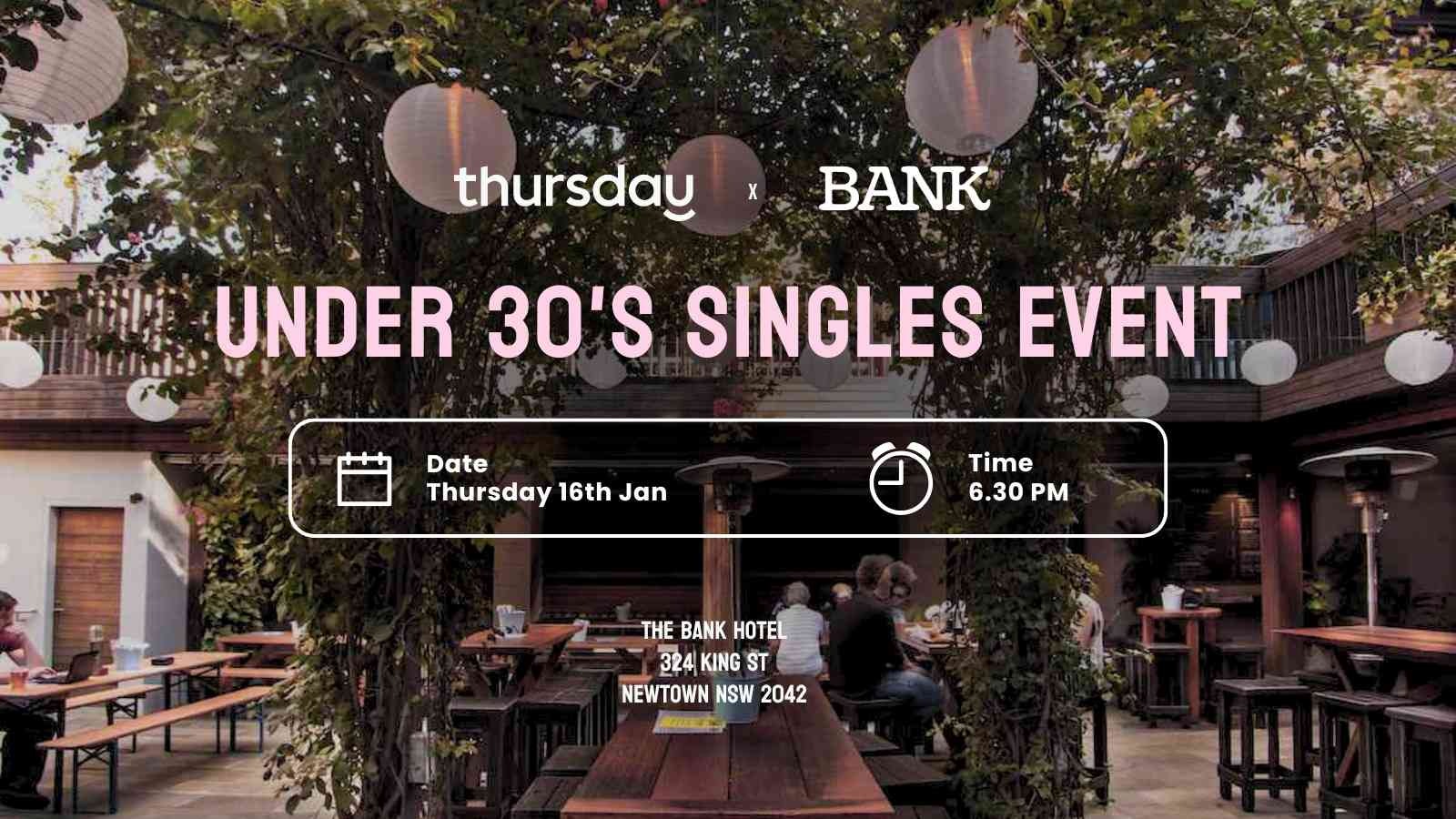 Thursday | 🍻 Under 30’s | The Bank