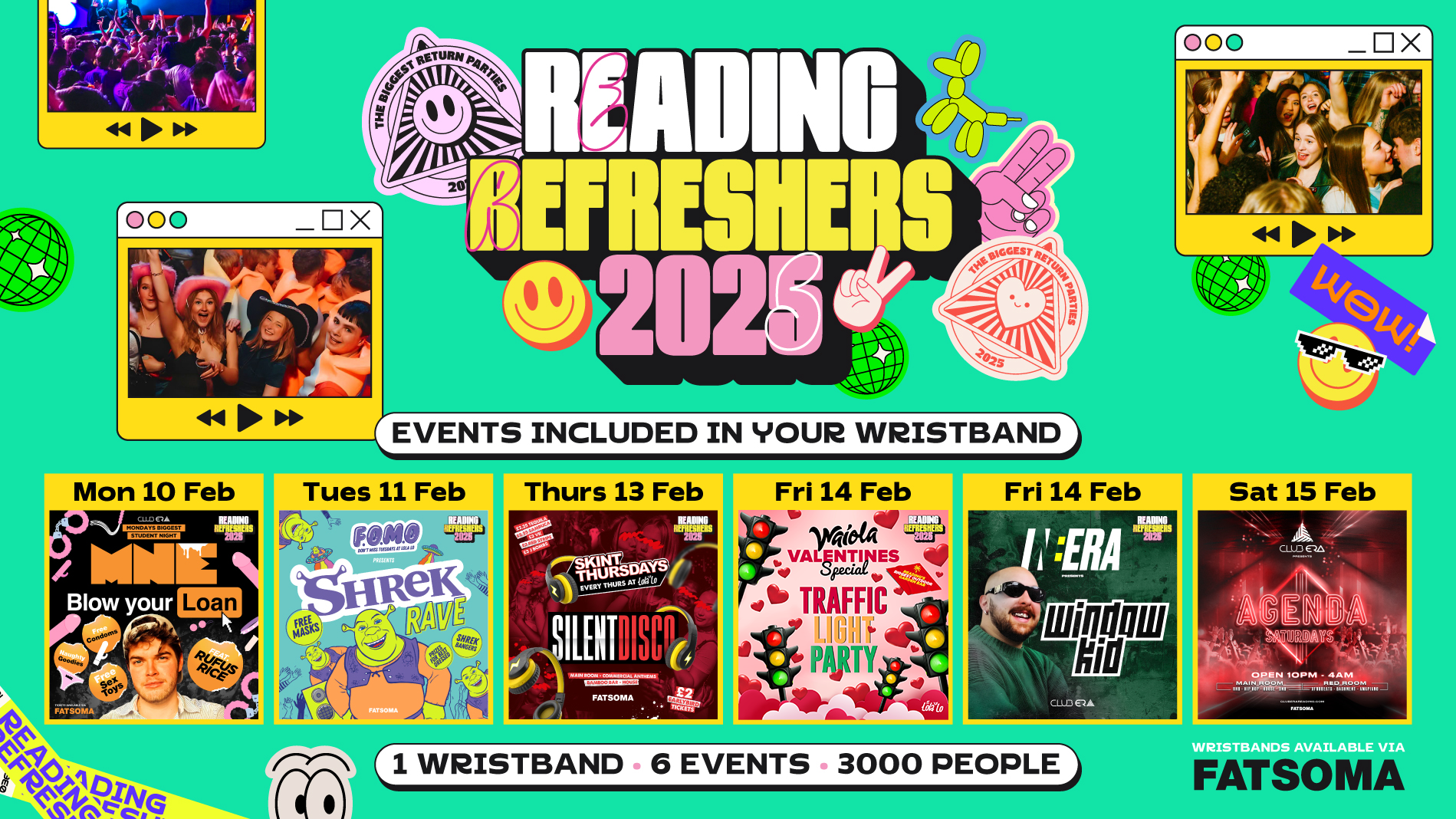 READING RE-FRESHERS WEEK 2025 (1 WRISTBAND = 6 EVENTS) 💥