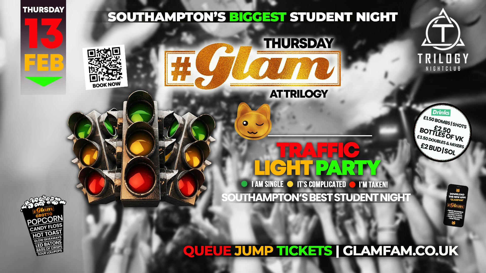 Glam Thursdays |🚦TRAFFIC LIGHT PARTY🚦 Southampton’s Biggest Student Night 😻