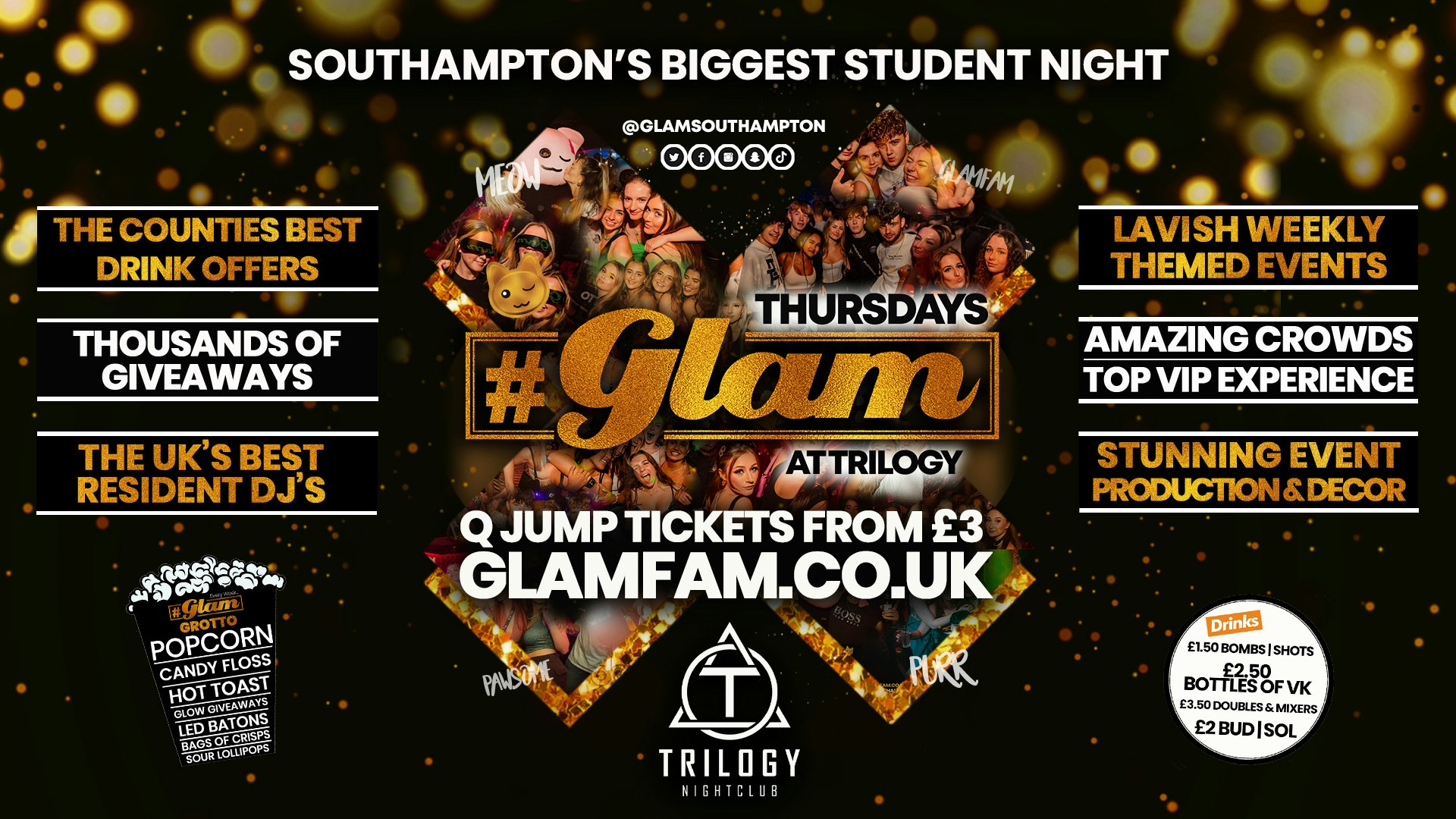 Glam Thursdays | Southampton’s Biggest Student Night 😻