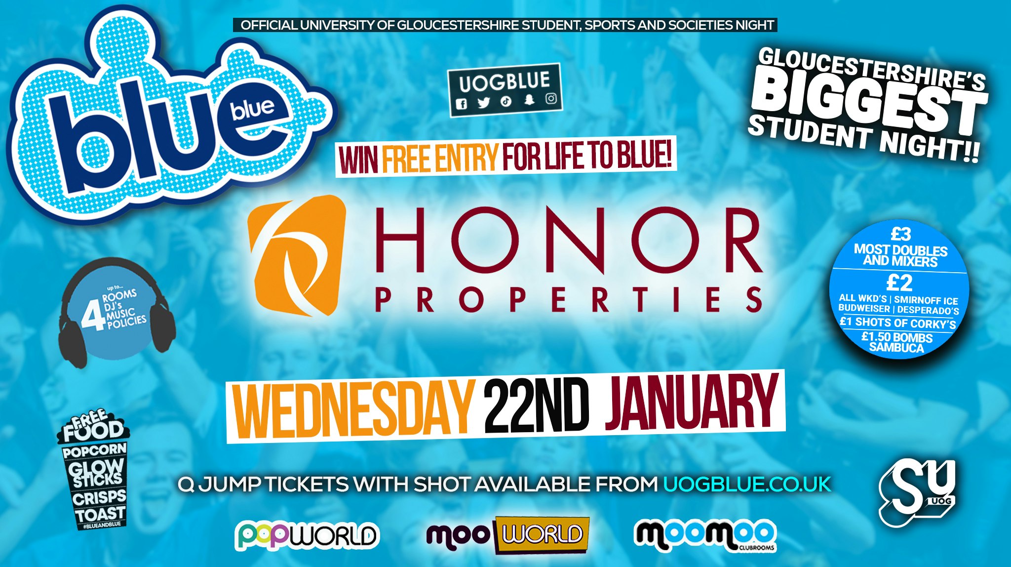 Blue and Blue Wednesdays – Refreshers 2025 | Win Free Entry for Life / Honor Properties 🏘️