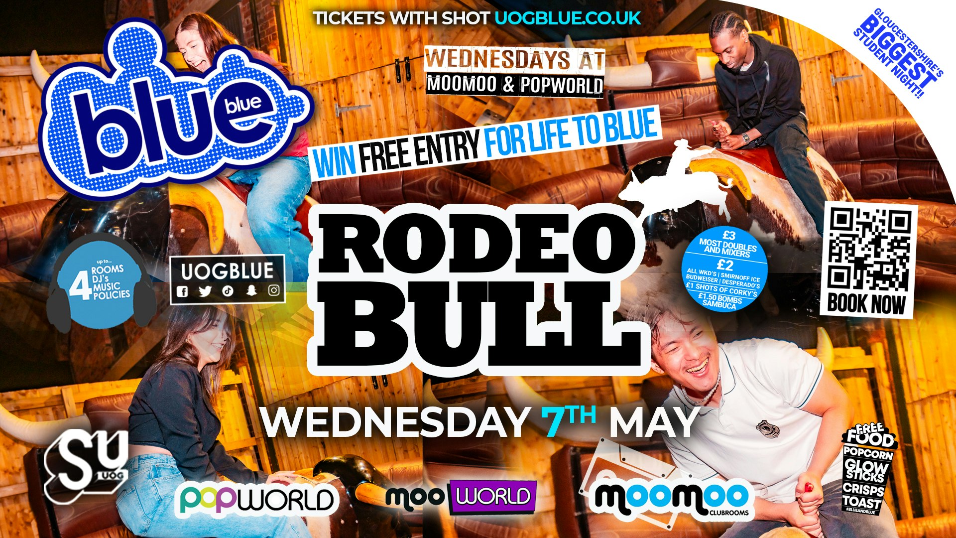 Blue and Blue Wednesdays | WIN FREE ENTRY x RODEO BULL 🐂