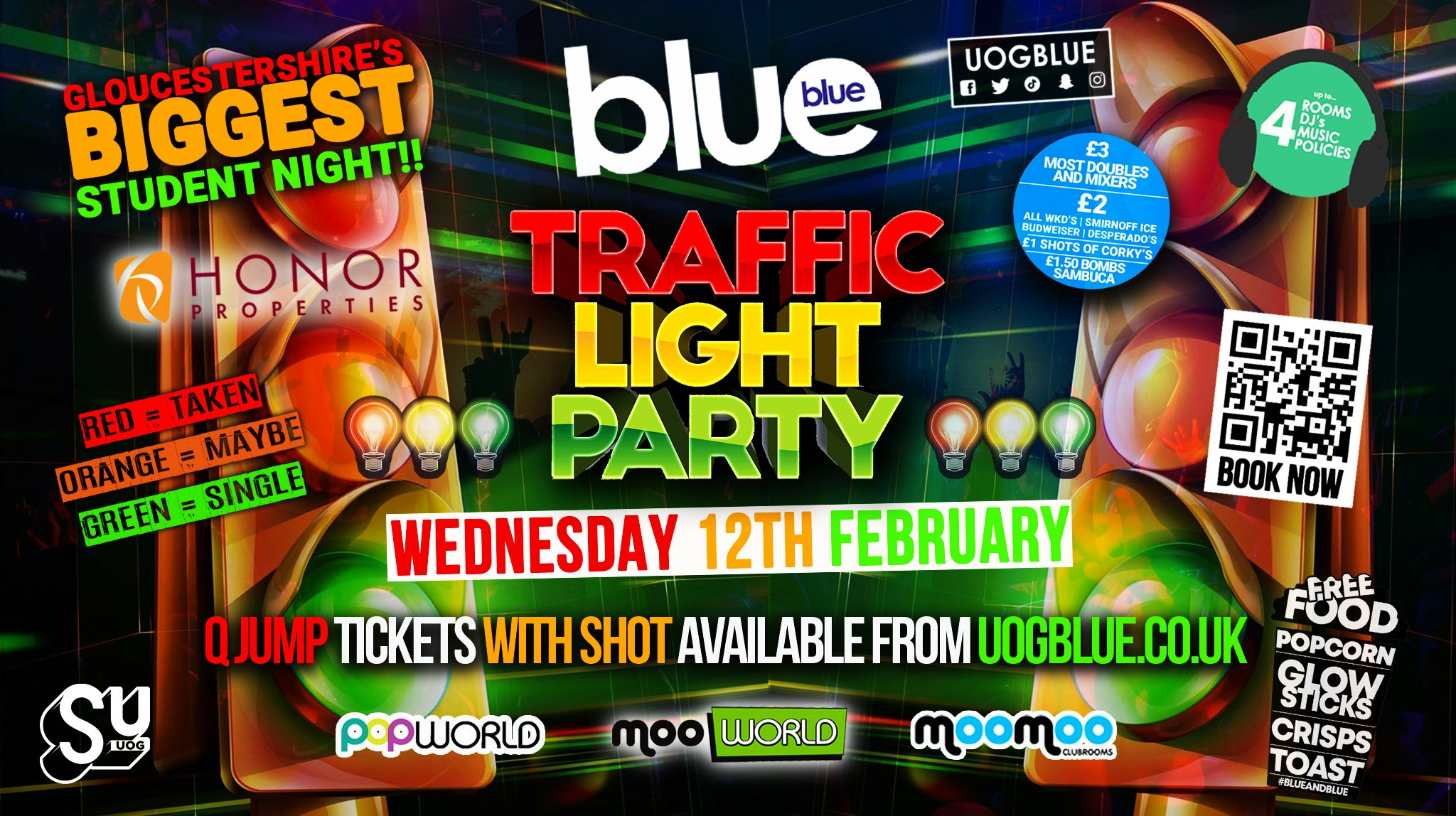 Blue and Blue Wednesdays 🚦﻿TRAFFIC LIGHT PARTY 🔴﻿🟠﻿🟢Gloucestershire’s Biggest Student Night 💙