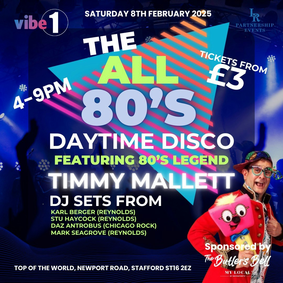 ALL 80’s Featuring 80’s legend Timmy Mallett