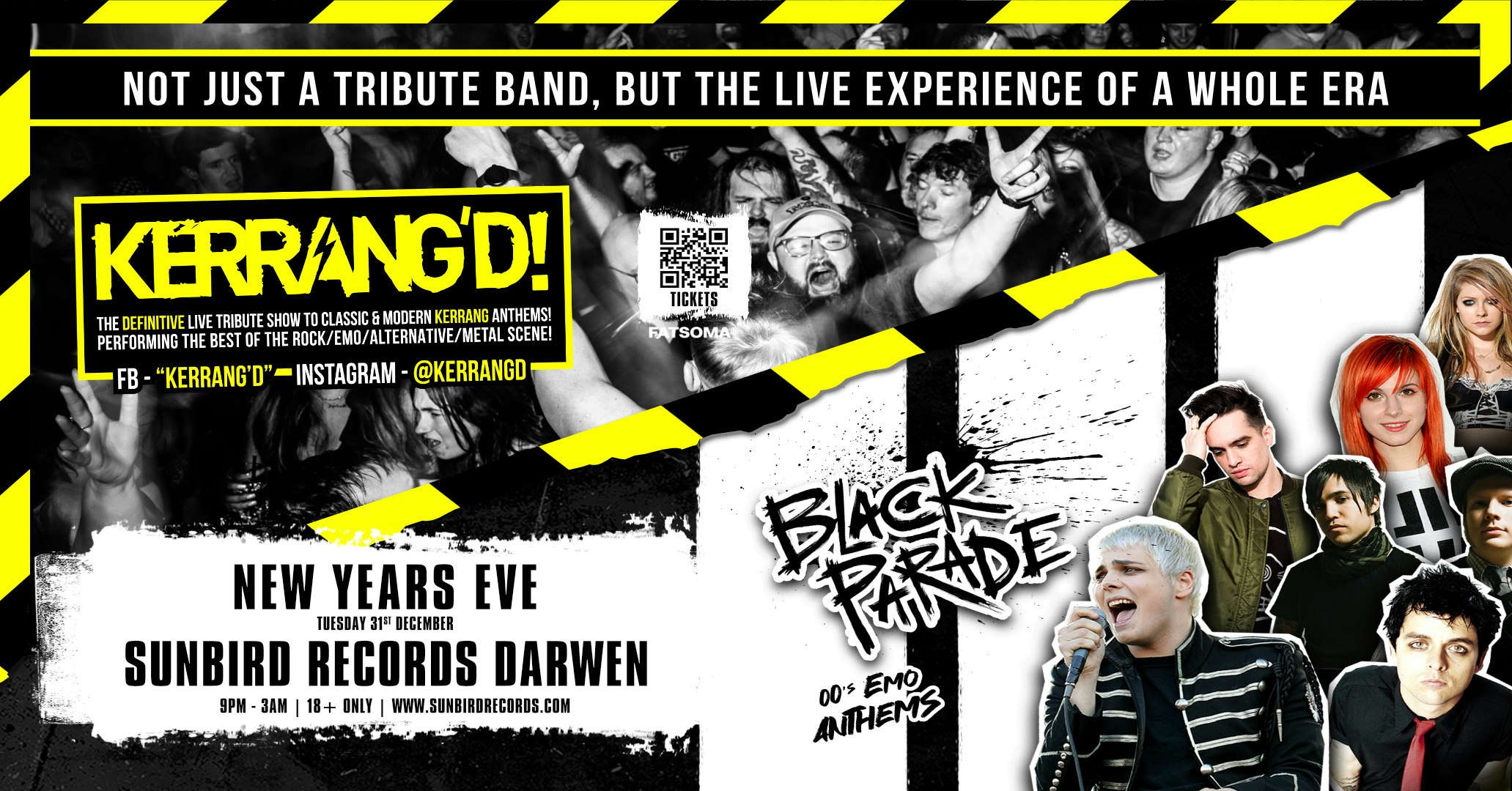 Black Parade & Kerrang’d – The Ultimate New Years Eve Party – 31st December 2024 | Sunbird Records, Darwen