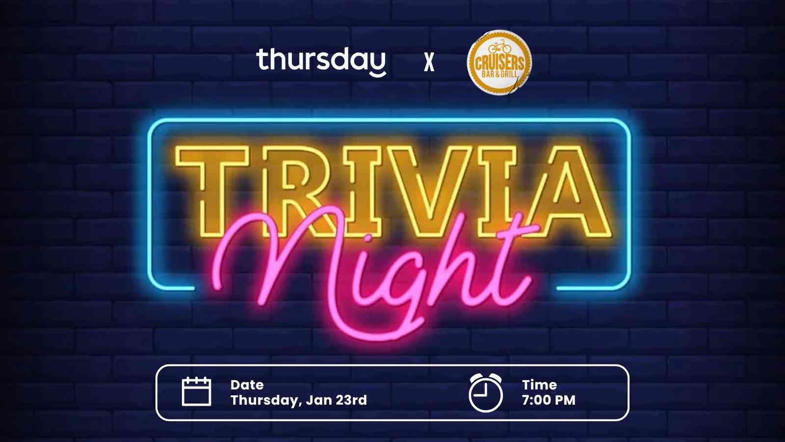 Thursday | Trivia Night at Cruisers | Orange County