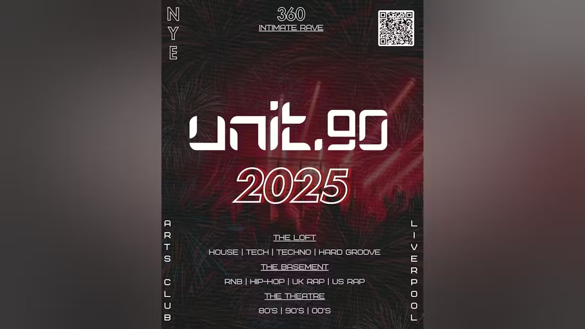 UNIT.90 NYE 2025 // ARTS CLUB // 3 FLOORS OF MUSIC