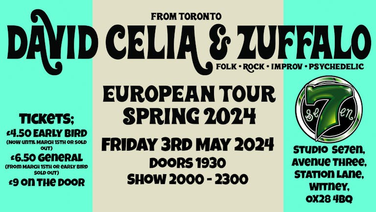 David Celia & Zuffalo - Plus Support