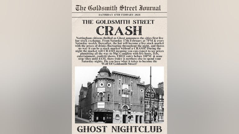 The Goldsmith Street Crash (LIVE BAR STOCKMARKET)