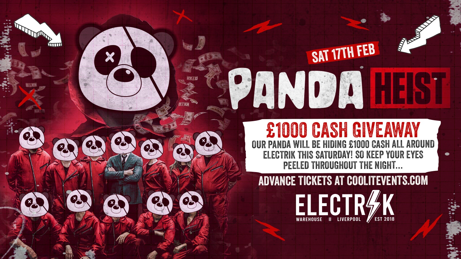 Pandamonium Saturdays – PANDA HEIST : £1000 Giveaway!  £3.50 DOUBLES ALL NIGHT!