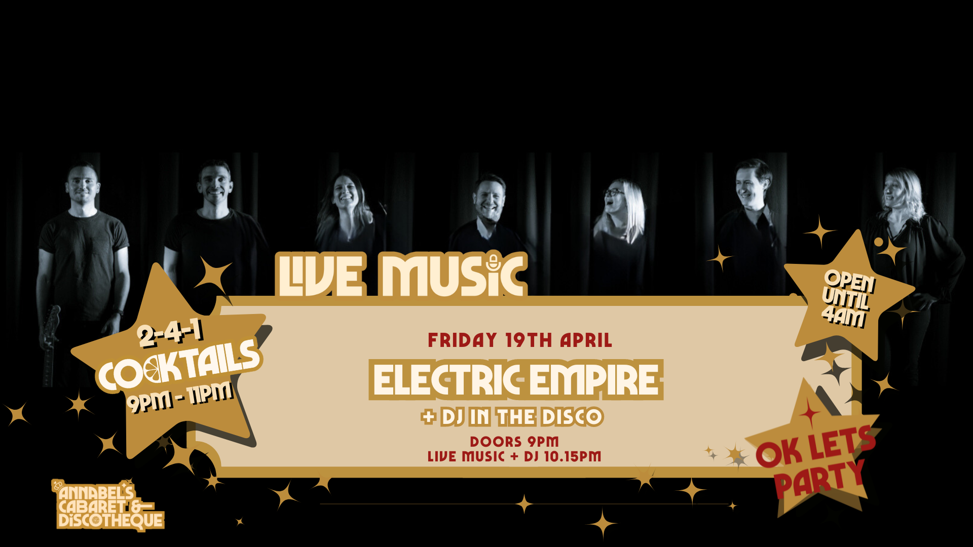 Live Music: ELECTRIC EMPIRE // Annabel’s Cabaret & Discotheque
