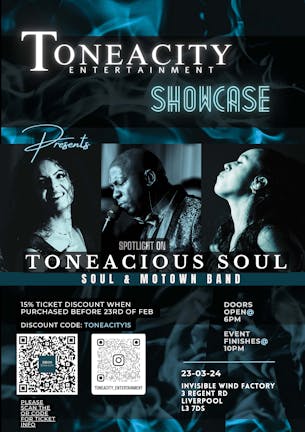Toneacity Entertainment Showcase: Spotlight on the Soul n Motown band TONEACIOUS SOUL.