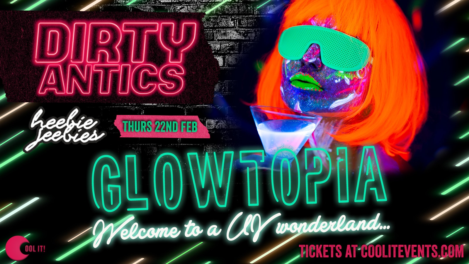 Dirty Antics Thursdays – GLOWTOPIA – £2 DOUBLE VODKA & MIX