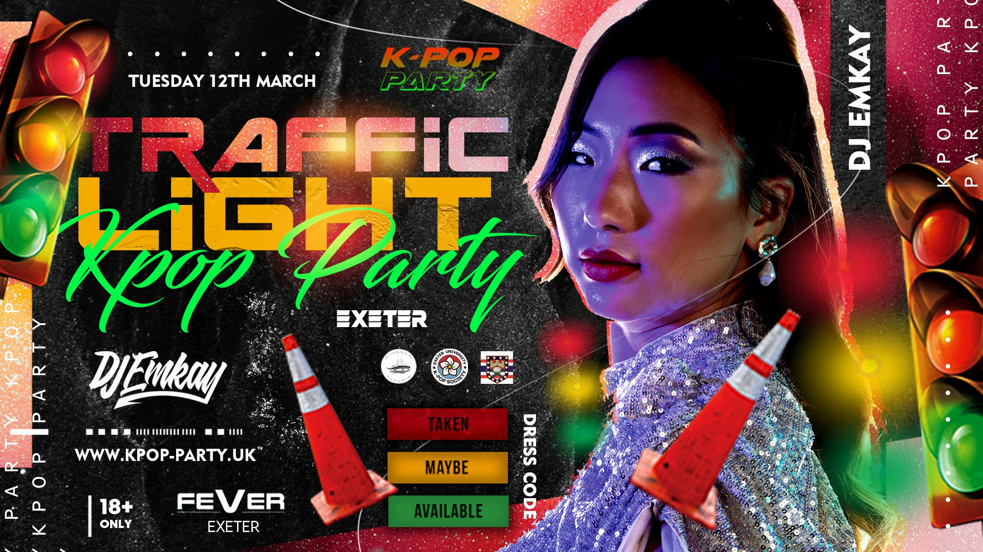 K-Pop TRAFFIC LIGHT Party Exeter with DJ EMKAY – Tuesday 12th March