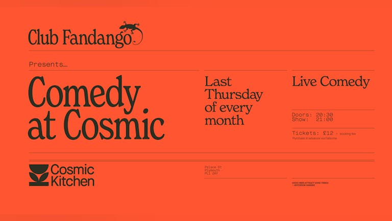 Club Fandango presents COMEDY AT COSMIC!