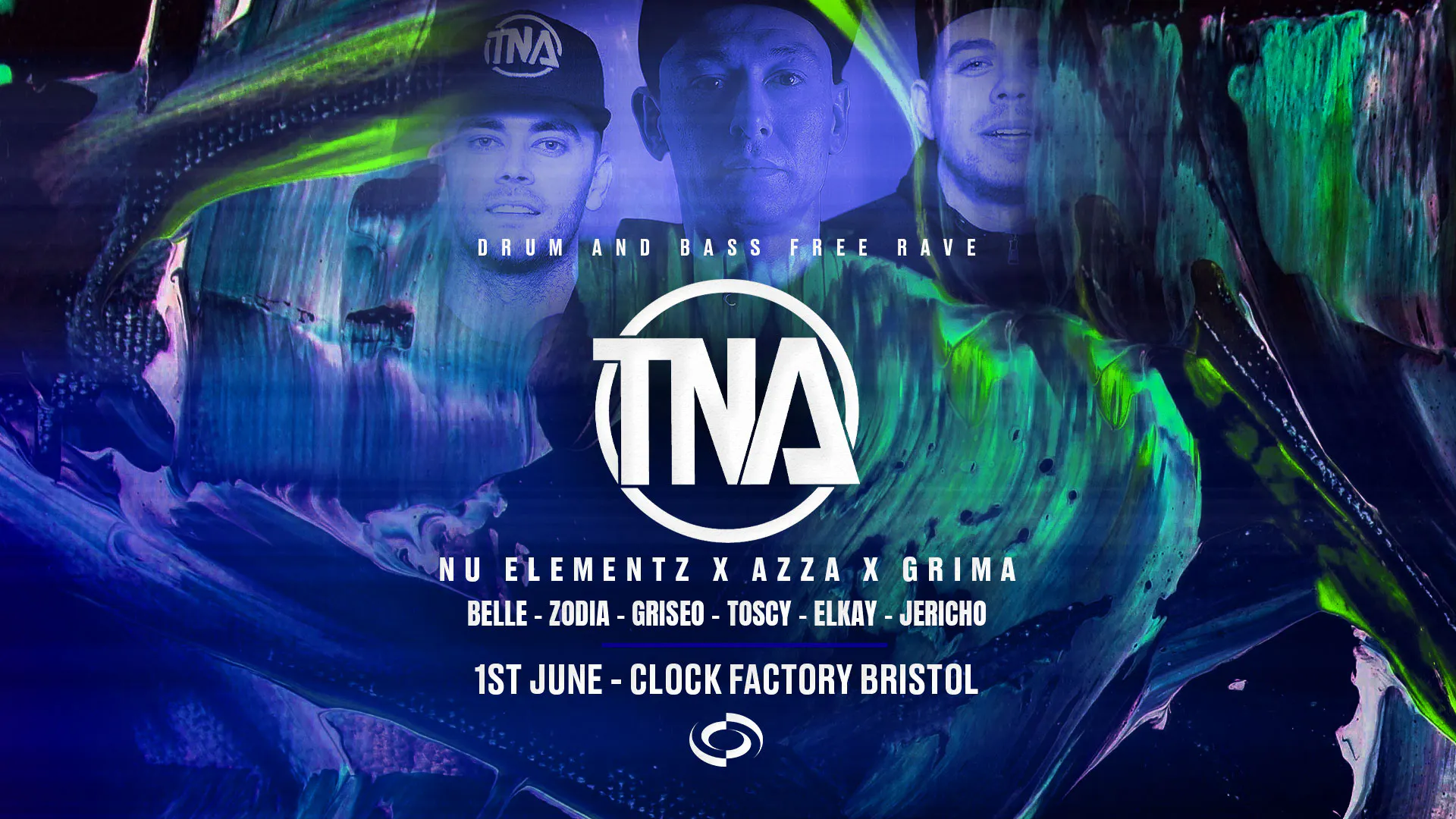DNB FREE Rave: TNA (Nu Elementz x Azza x Grima) | Clock Factory