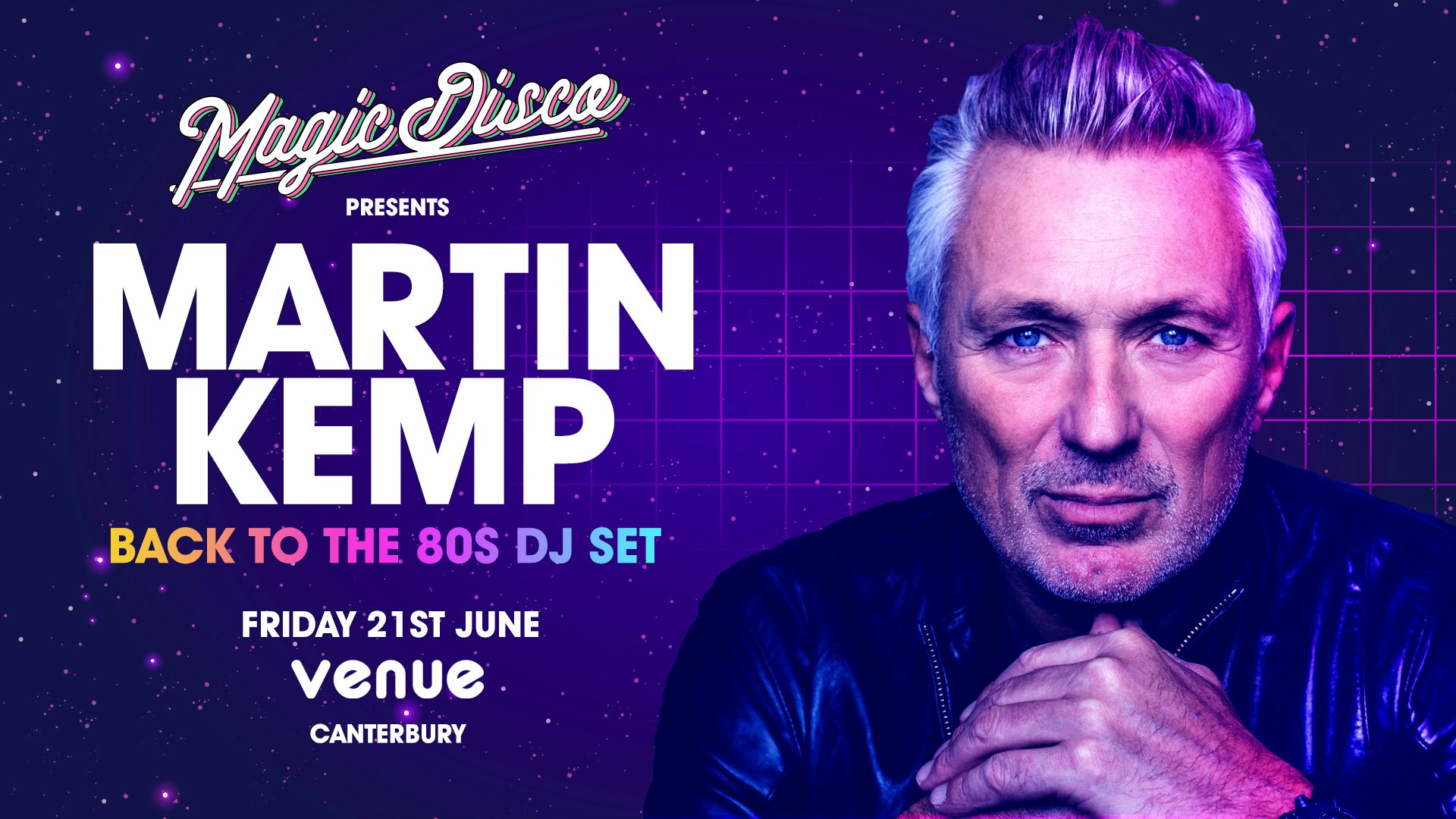 Martin Kemp Live DJ set – Back to the 80’s – Canterbury