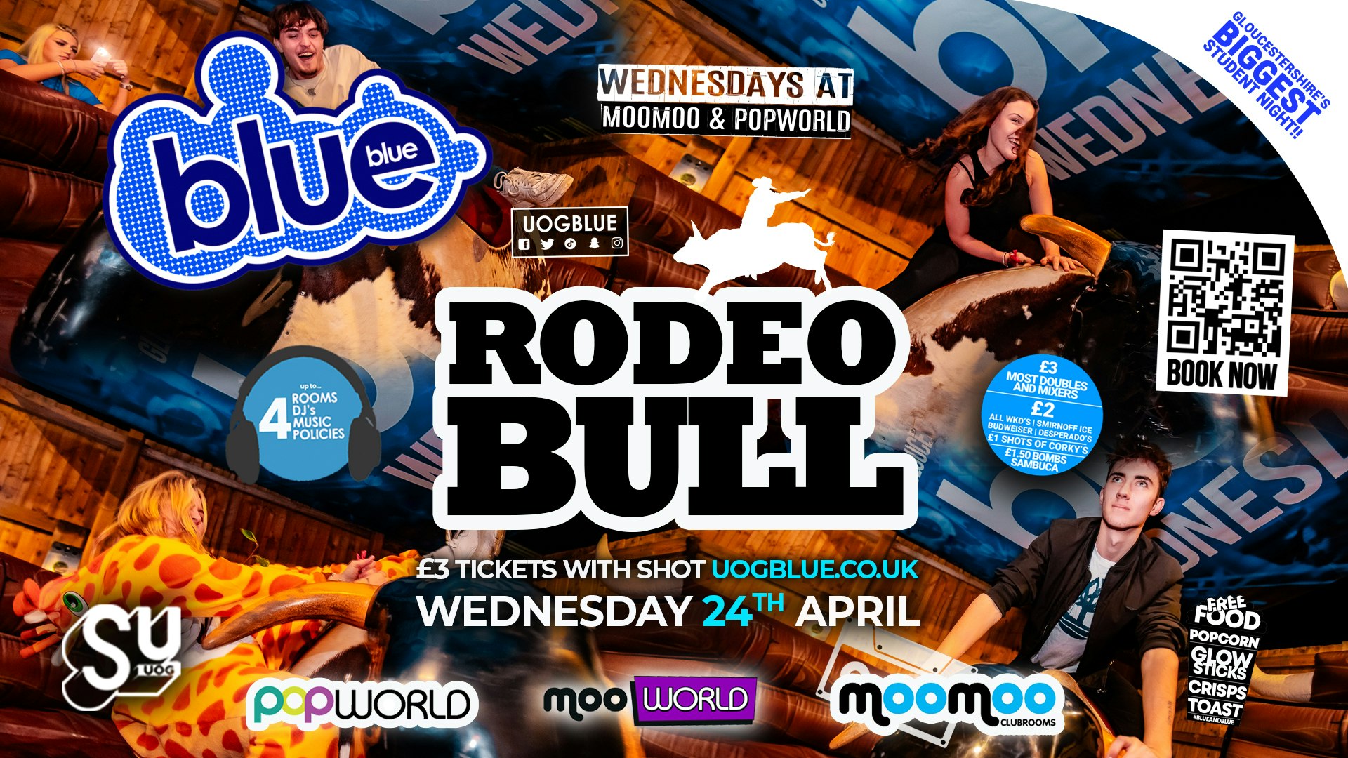 Blue and Blue – RODEO BULL 🐂 Gloucestershire’s Biggest Student Night