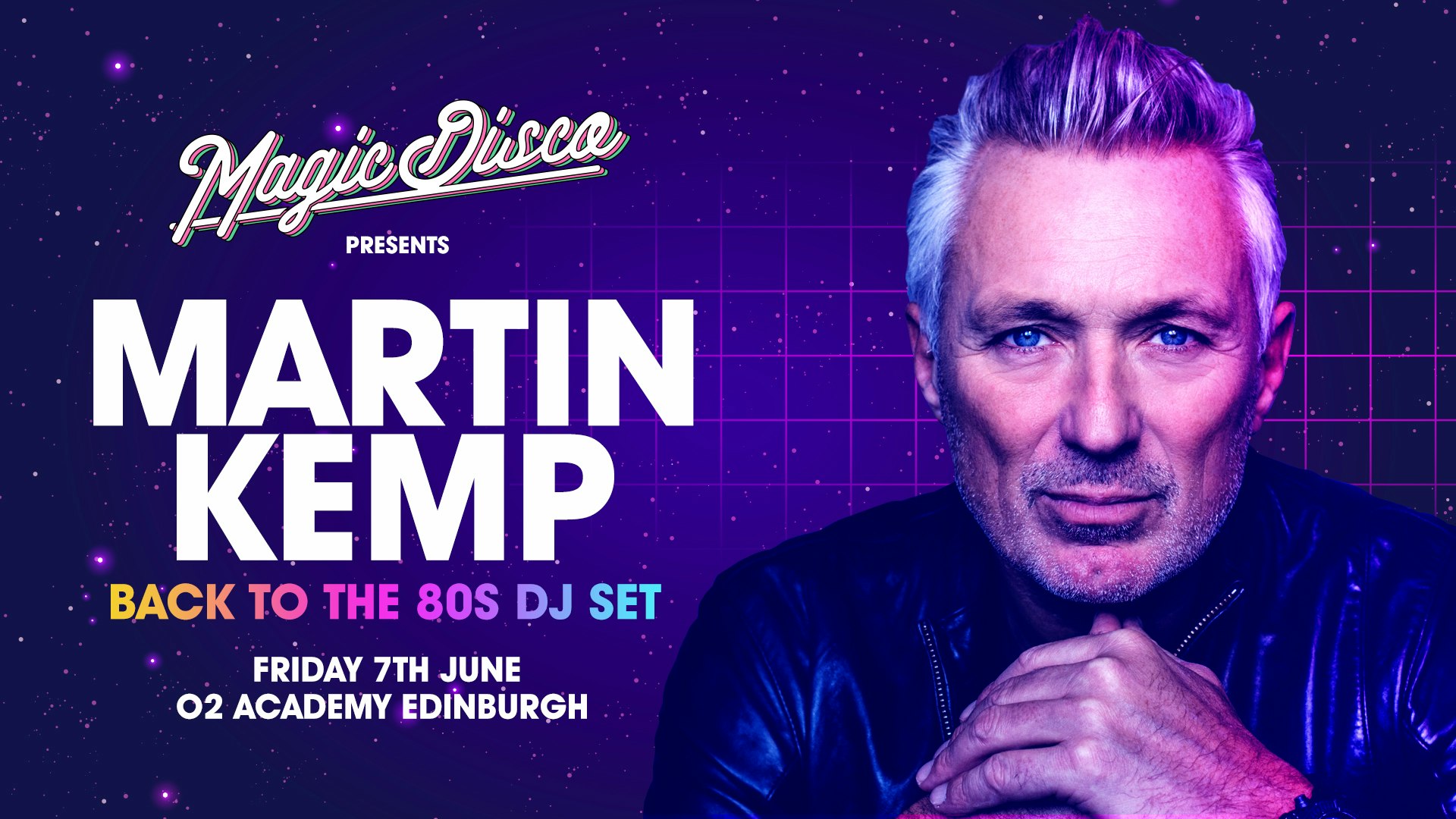Martin Kemp Live DJ set – Back to the 80’s – Edinburgh [FINAL 100 TICKETS]