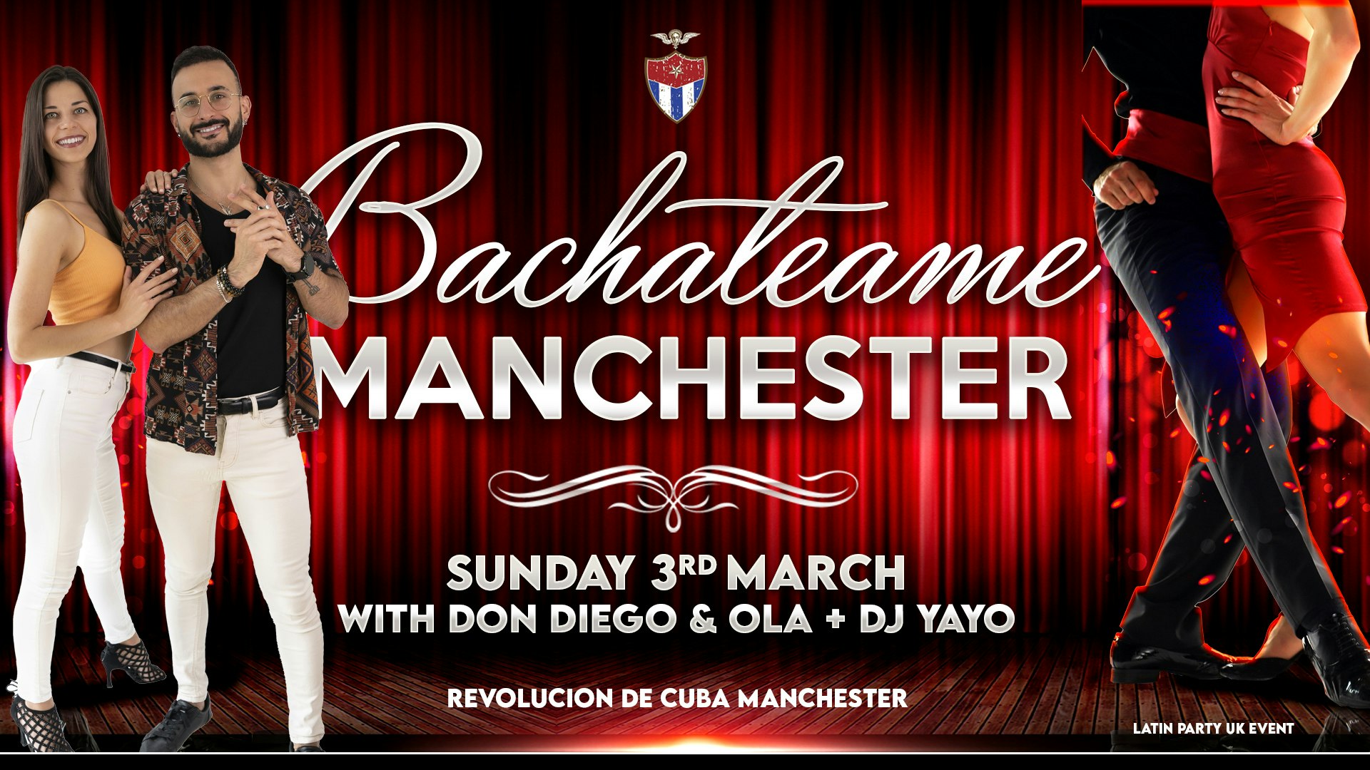 Bachateame Manchester – Sunday 3rd March | Revolucion De Cuba