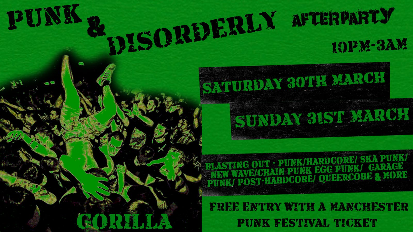 PUNK & DISORDERLY - AFTERPARTY | Gorilla