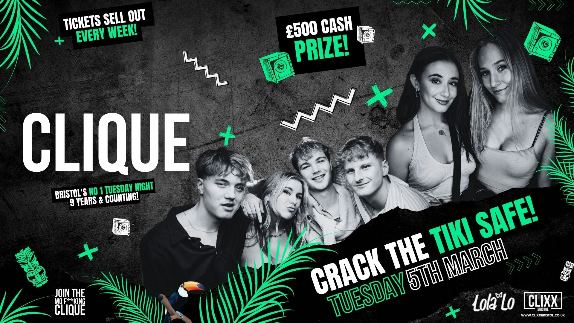 CLIQUE | Crack The Tiki Safe – £500 Cash Prize 🤑