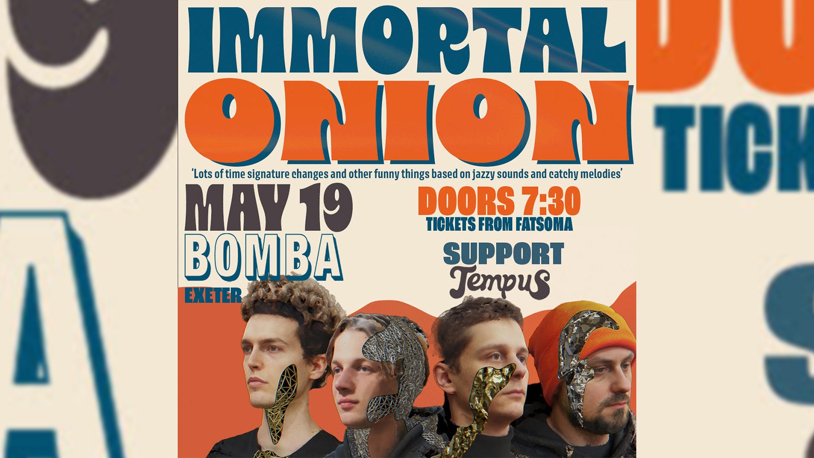 IMMORTAL ONION (JAZZ-PROG) @ BOMBA EXETER W/ TEMPUS – 19TH MAY