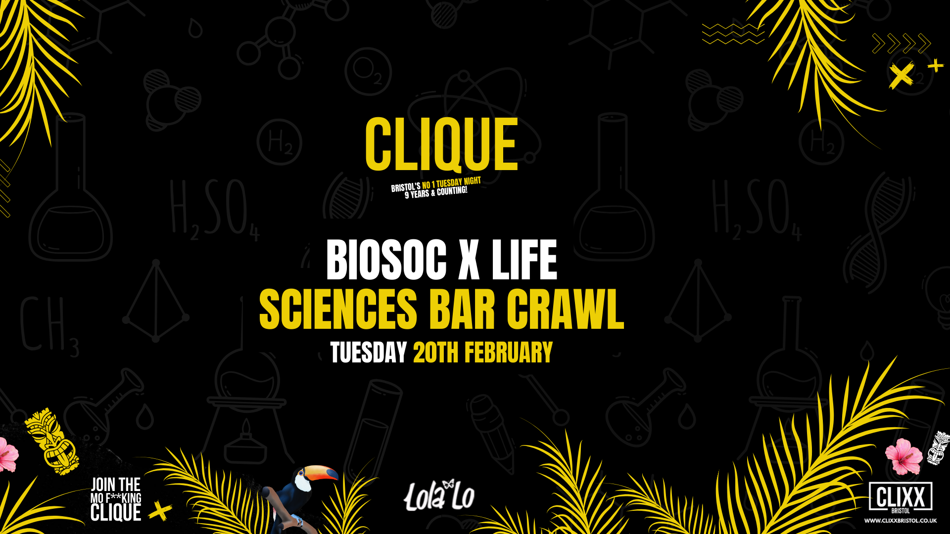 CLIQUE | Biosoc x Life Science bar crawl